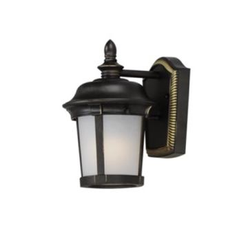 Maxim Lighting Dover 1-Light Small Outdoor Wall Lantern - Frosted Glass - 120V - Bronze