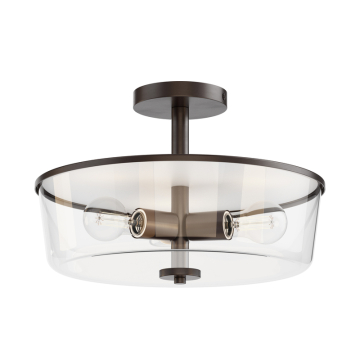 Maxim Lighting Fuller 3-Light Semi-Flush Mount / Pendant Convertible - 120V - Oil Rubbed Bronze - Clear Glass