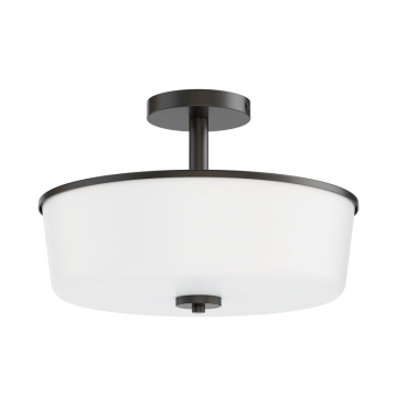 Maxim Lighting Fuller 3-Light Semi-Flush Mount / Pendant Convertible - 120V - Black - White Glass