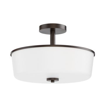 Maxim Lighting Fuller 3-Light Semi-Flush Mount / Pendant Convertible - 120V - Oil Rubbed Bronze - White Glass