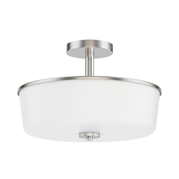 Maxim Lighting Fuller 3-Light Semi-Flush Mount / Pendant Convertible - 120V - Satin Nickel - White Glass