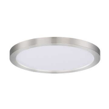 Maxim Lighting Chip 9" Round LED Flush Mount - 1,200 Lumens - 3000K - 120V - Satin Nickel - White Glass