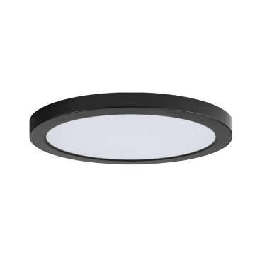 Maxim Lighting Chip 11" Round LED Flush Mount - 1,500 Lumens - 3000K - 120V - Black - White Glass