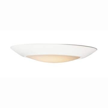 Maxim Lighting Diverse 7.5" LED Flush Mount - 975 Lumens - 3000K - 120V - Satin Nickel - White Glass