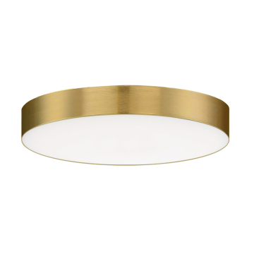 Maxim Lighting Trim 5" Round LED Flush Mount - 1,000 Lumens - 13W - 3000K - 120V - Satin Brass - White Glass