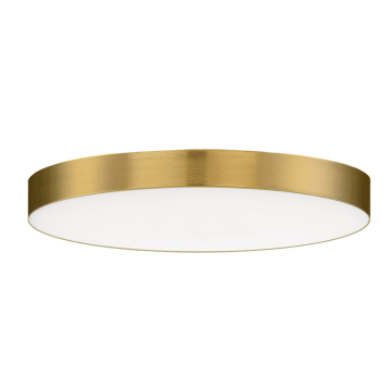 Maxim Lighting Trim 7" Round LED Flush Mount - 1,200 Lumens - 15W - 3000K - 120V - Satin Brass - White Glass