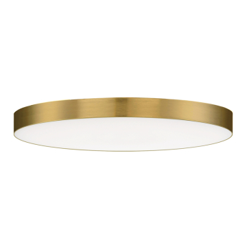 Maxim Lighting Trim 9" Round LED Flush Mount - 1,450 Lumens - 18W - 3000K - 120V - Satin Brass - White Glass