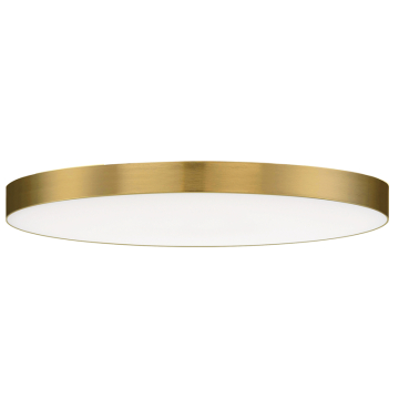 Maxim Lighting Trim 11" Round LED Flush Mount - 1,600 Lumens - 20W - 3000K - 120V - Satin Brass - White Glass