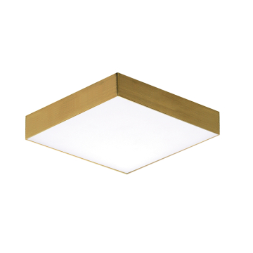 Maxim Lighting Trim 4.5" Square LED Flush Mount - 1,000 Lumens - 12W - 3000K - 120V - Satin Brass - White Glass