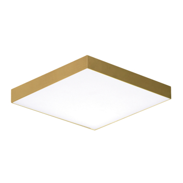Maxim Lighting Trim 6.5" Square LED Flush Mount - 1,200 Lumens - 15W - 3000K - 120V - Satin Brass - White Glass