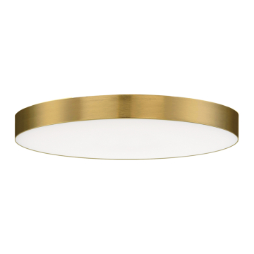 Maxim Lighting Trim 16" Round LED Flush Mount - 2,000 Lumens - 25W - 3000K - 120V - Satin Brass - White Glass
