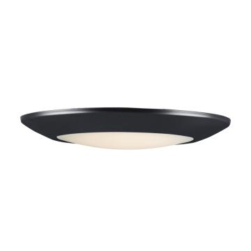 Maxim Lighting Diverse 11" LED Flush Mount - 1,500 Lumens - 3000K - 120V - Black - White Glass
