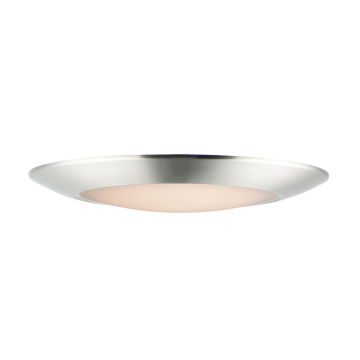 Maxim Lighting Diverse 11" LED Flush Mount - 1,500 Lumens - 3000K - 120V - Satin Nickel - White Glass