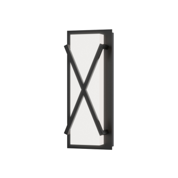 Maxim Lighting Dexter 14" LED Wall Sconce - 1,150 Lumens - 16W - 3000K - 120-277V - Black - White Glass
