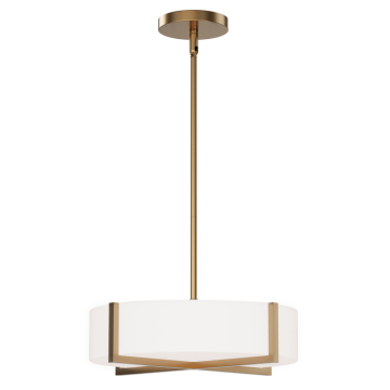 Maxim Lighting Dexter 15" LED Flush Mount / Pendant Convertible - 1,260 Lumens - 18W - 3000K - 120-277V - Natural Aged Brass - White Glass