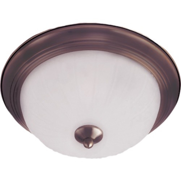 Maxim Lighting Essentials 12" 1-Light Flush Mount - Ribbed Frosted Glass Shade - 120V - Oil Rubbed Bronze