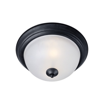 Maxim Lighting Essentials 12" 1-Light Flush Mount - Frosted Glass Shade - 120V - Black