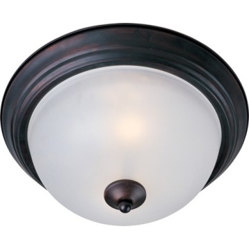 Maxim Lighting Essentials 12" 1-Light Flush Mount - Frosted Glass Shade - 120V - Oil Rubbed Bronze