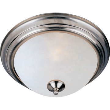 Maxim Lighting Essentials 12" 1-Light Flush Mount - Frosted Glass Shade - 120V - Satin Nickel