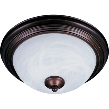 Maxim Lighting Essentials 12" 1-Light Flush Mount - Marble Glass Shade - 120V - Oil Rubbed Bronze