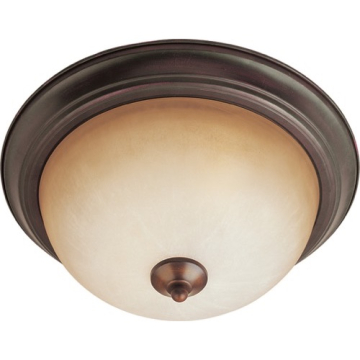 Maxim Lighting Essentials 14" 2-Light Flush Mount - Wilshire Glass Shade - 120V - Oil Rubbed Bronze