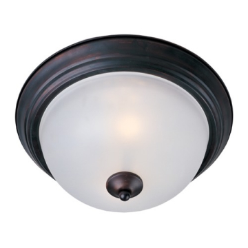 Maxim Lighting Essentials 12" 2-Light Flush Mount - Frosted Glass Shade - 120V - Oil Rubbed Bronze