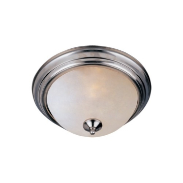 Maxim Lighting Essentials 12" 2-Light Flush Mount - Frosted Glass Shade - 120V - Satin Nickel