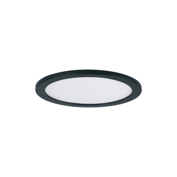 Maxim Lighting Wafer 7" Round 0-10V Dimmable LED Surface Mount - 1,100 Lumens - 3000K - 120-277V - Black - White Glass