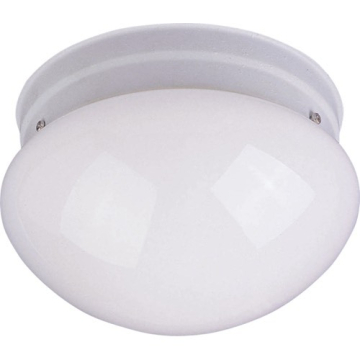 Maxim Lighting Essentials 8" 1-Light Flush Mount - White Glass Shade - 120V - White