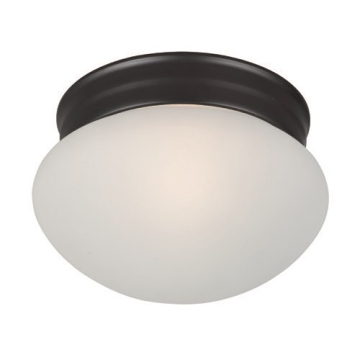 Maxim Lighting Essentials 8" 1-Light Flush Mount - Frosted Glass Shade - 120V - Oil Rubbed Bronze