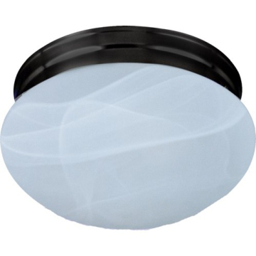 Maxim Lighting Essentials 8" 1-Light Flush Mount - Marble Glass Shade - 120V - Oil Rubbed Bronze