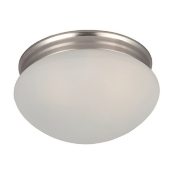 Maxim Lighting Essentials 9" 2-Light Flush Mount - Frosted Glass Shade - 120V - Satin Nickel