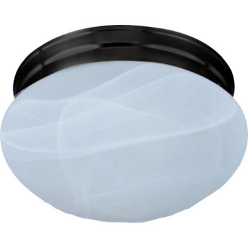Maxim Lighting Essentials 9" 2-Light Flush Mount - Marble Glass Shade - 120V - Oil Rubbed Bronze
