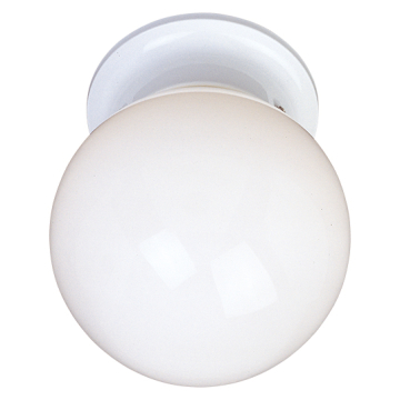 Maxim Lighting Essentials 6" 1-Light Flush Mount - White Glass Shade - 120V - White