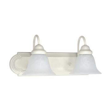 SATCO|NUVO Ballerina 2-Light Vanity Fixture - 18" - Textured White / Alabaster Glass