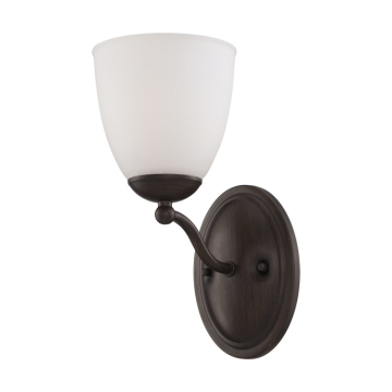 SATCO|NUVO Patton 1-Light Vanity Fixture - Prairie Bronze / Frosted Glass