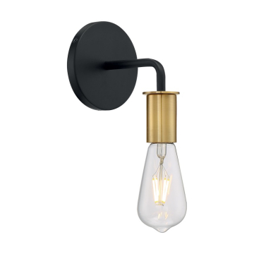 SATCO|NUVO Ryder 1-Light Wall Sconce - Black / Brushed Brass