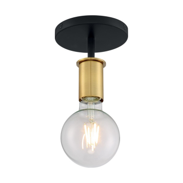SATCO|NUVO Ryder 1-Light Semi-Flush Fixture - Black / Brushed Brass
