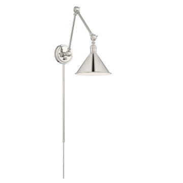 SATCO|NUVO Delancey 1-Light Swing Arm Wall Light - Polished Nickel