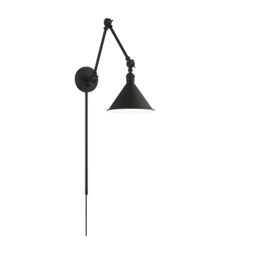 SATCO|NUVO Delancey 1-Light Swing Arm Wall Light - Matte Black