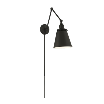 SATCO|NUVO Bayard 1-Light Swing Arm Wall Light - Matte Black
