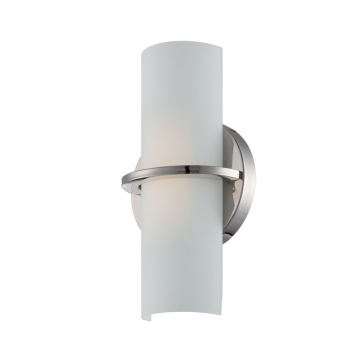 SATCO|NUVO Tucker LED Wall Sconce - 3000K - 120V - Polished Nickel / Opal Glass