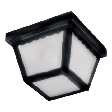 Maxim Lighting Essentials 2-Light Square Outdoor Ceiling Mount - Frosted Glass Shade - 120V - Black
