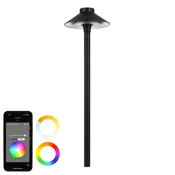 WAC Lighting Colorscaping Tiki 22" Path and Area Light - 675 Lumens - 12W - RGB + Tunable White - 12V - Black