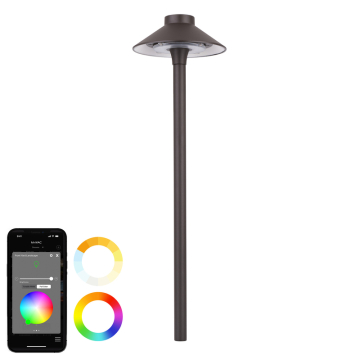 WAC Lighting Colorscaping Tiki 22" Path and Area Light - 675 Lumens - 12W - RGB + Tunable White - 12V - Bronze