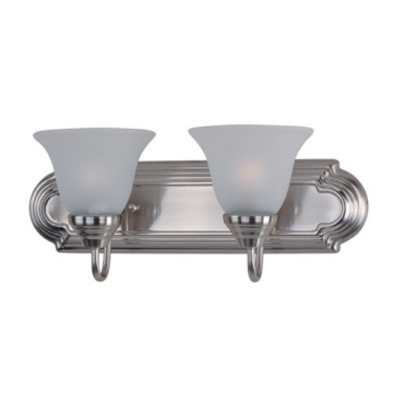 Maxim Lighting Essentials 2-Light Vanity Light - Frosted Glass Shade - 120V - Satin Nickel