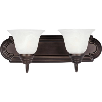 Maxim Lighting Essentials 2-Light Vanity Light - Marble Glass Shade - 120V - Oil Rubbed Bronze