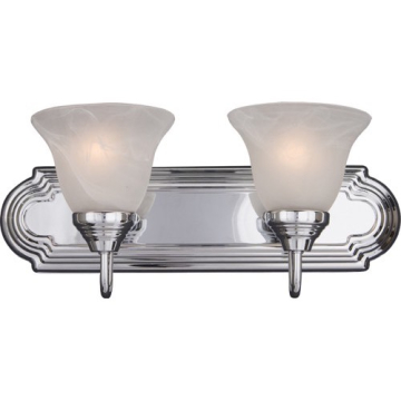 Maxim Lighting Essentials 2-Light Vanity Light - Marble Glass Shade - 120V - Polished Chrome