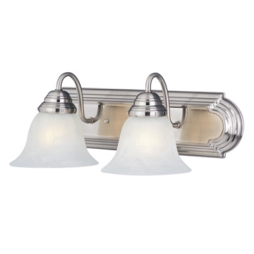 Maxim Lighting Essentials 2-Light Vanity Light - Marble Glass Shade - 120V - Satin Nickel