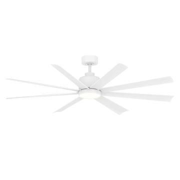 Maxim Lighting Condor 65" 8-Blade Ceiling Fan w/ LED - 800 Lumens - 24W - CCT Selectable - 120V - White - White Glass